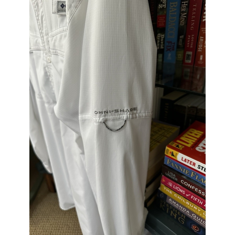 Columbia PFG Shirt Mens 2XL White Button Up Fishing Performance Vented Long Slv - Picture 6 of 14